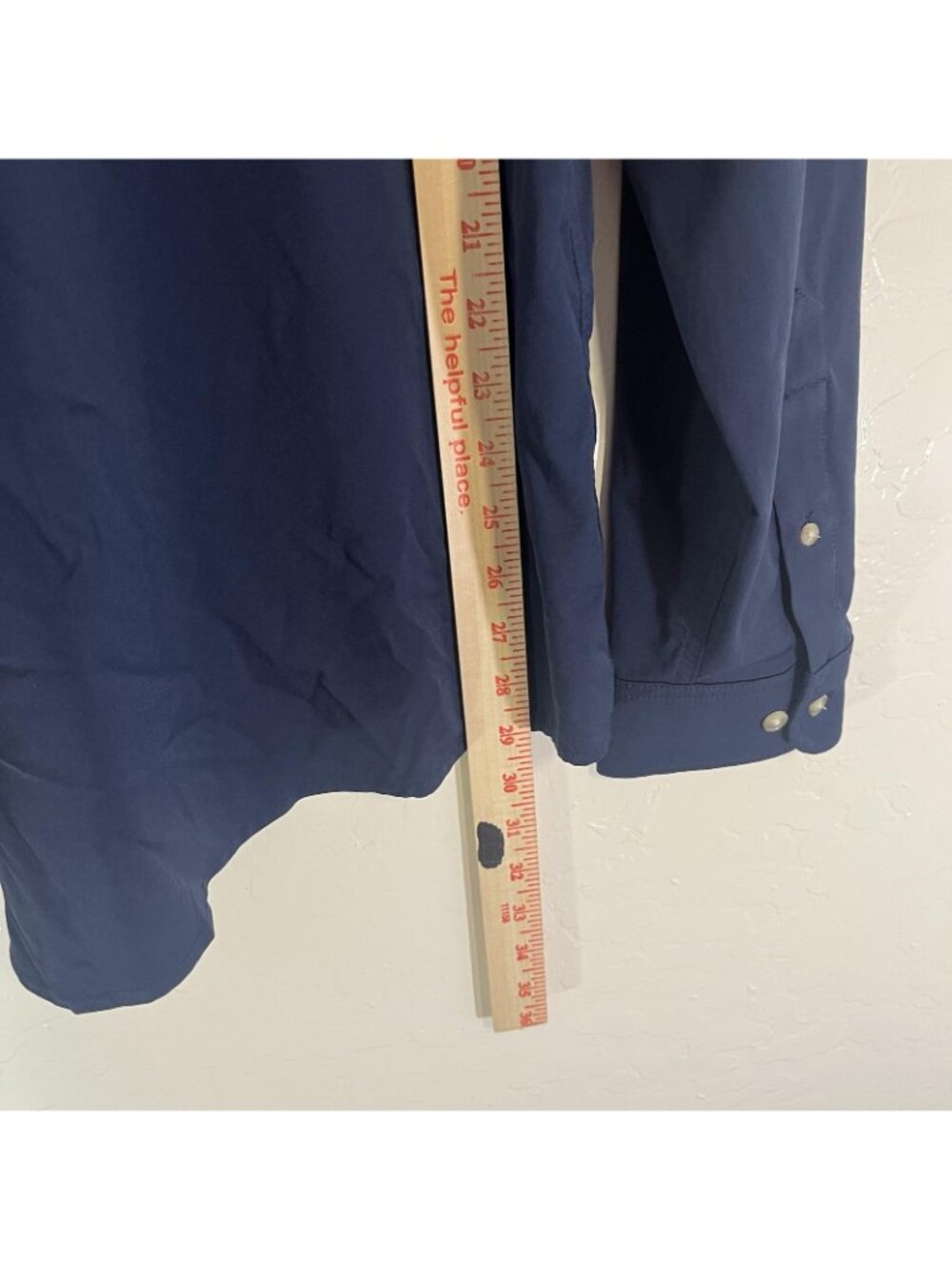 Poncho Shirt Mens XL Blue Solid Long Sleeve Button Up Slim Fit Stretch Casual - Picture 7 of 7